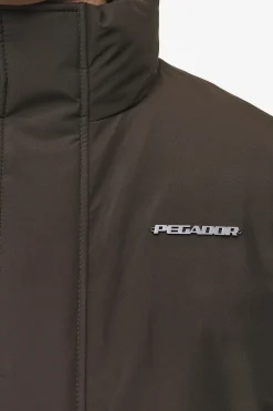 Pegador Jackets|Lavoy Cropped Boxy Puffer Jacket Dark Brown