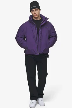 Pegador Jackets|Lavoy Cropped Boxy Puffer Jacket Deep Purple