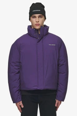 Pegador Jackets|Lavoy Cropped Boxy Puffer Jacket Deep Purple