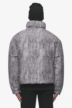 Pegador Jackets|Lavoy Ripstop Crushed Cropped Boxy Puffer Jacket Steel Grey