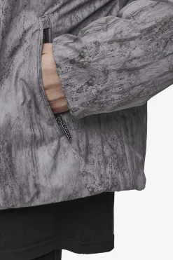 Pegador Jackets|Lavoy Ripstop Crushed Cropped Boxy Puffer Jacket Steel Grey