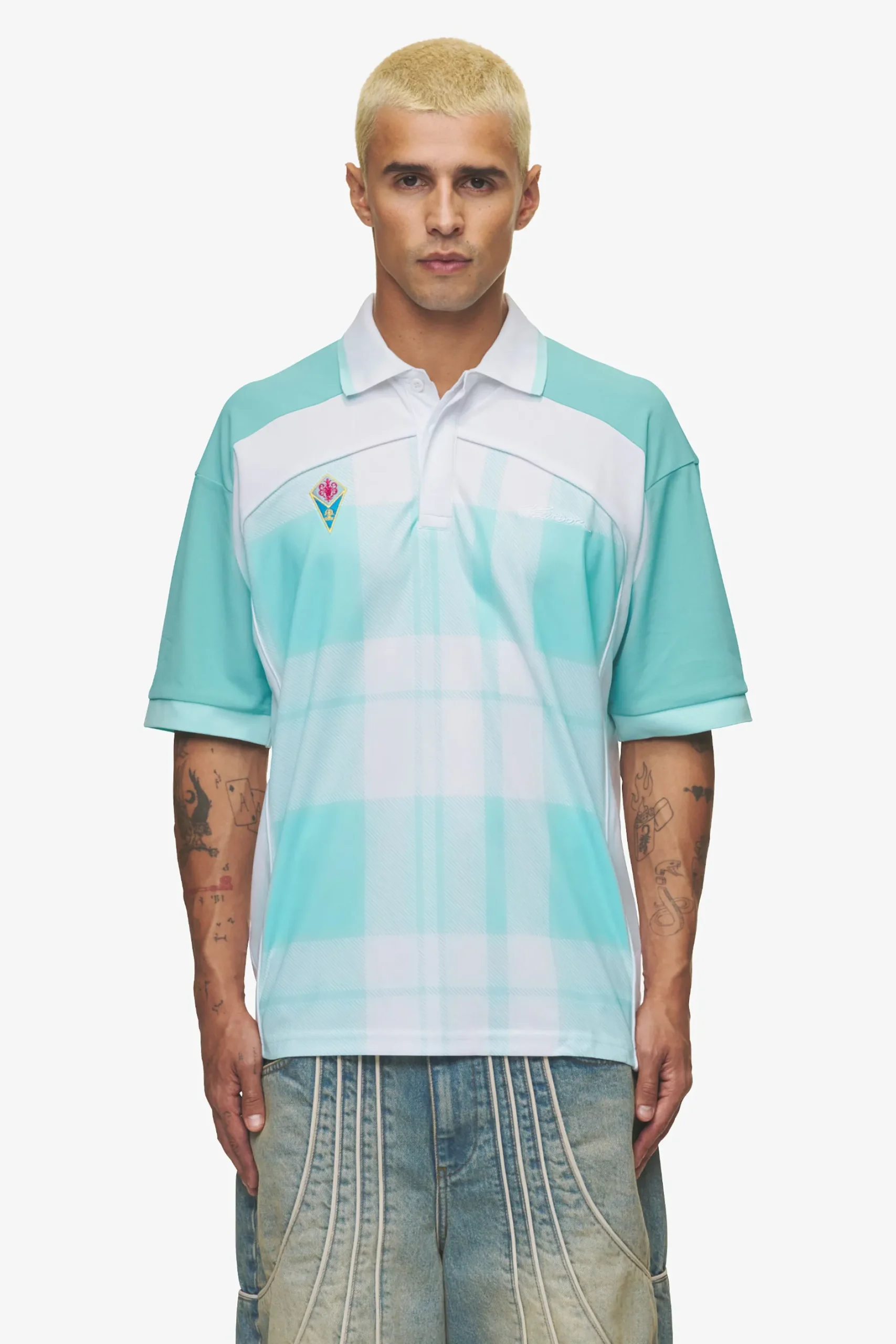 Pegador Tees|Lawn Jersey Sky Blue White