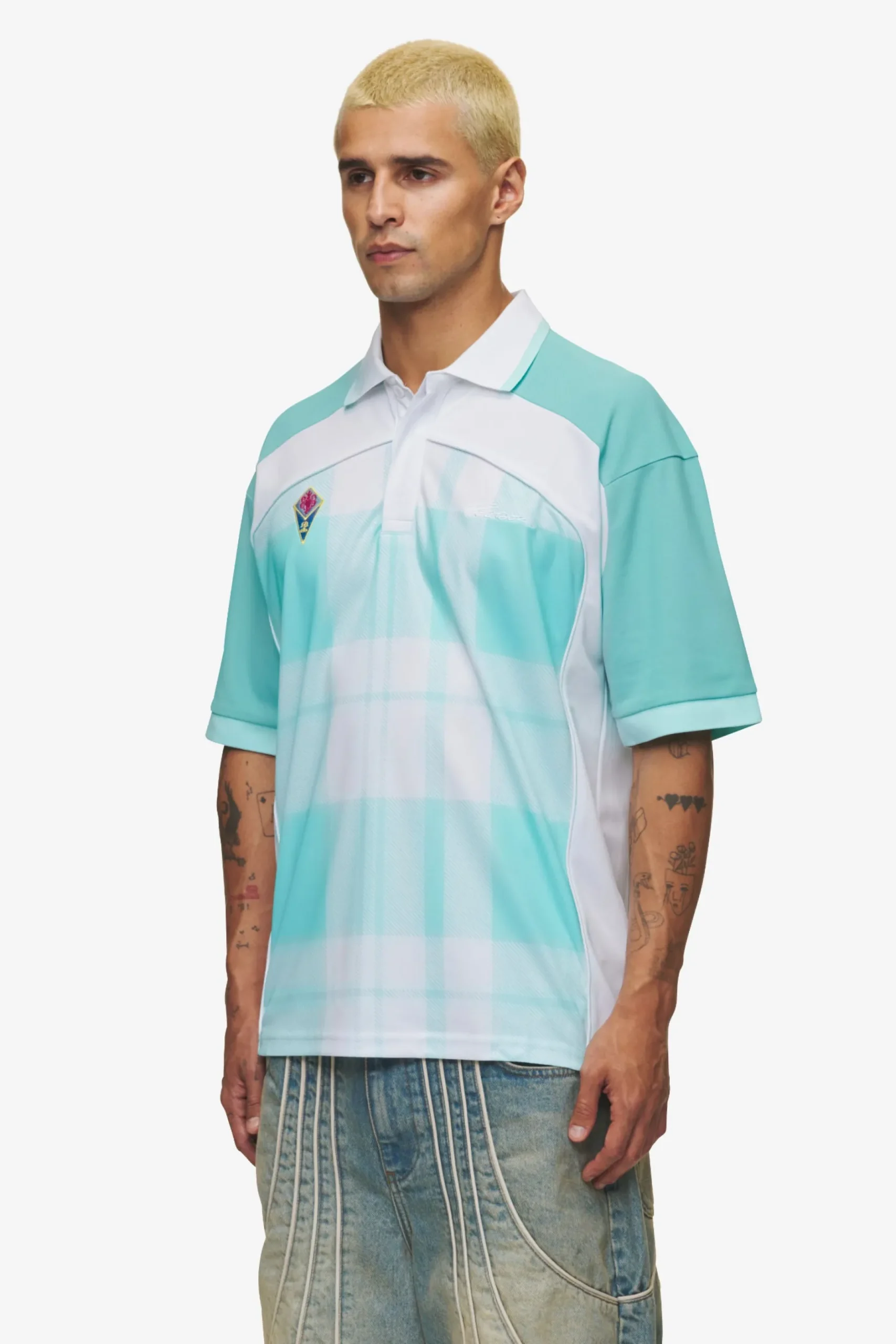 Pegador Tees|Lawn Jersey Sky Blue White