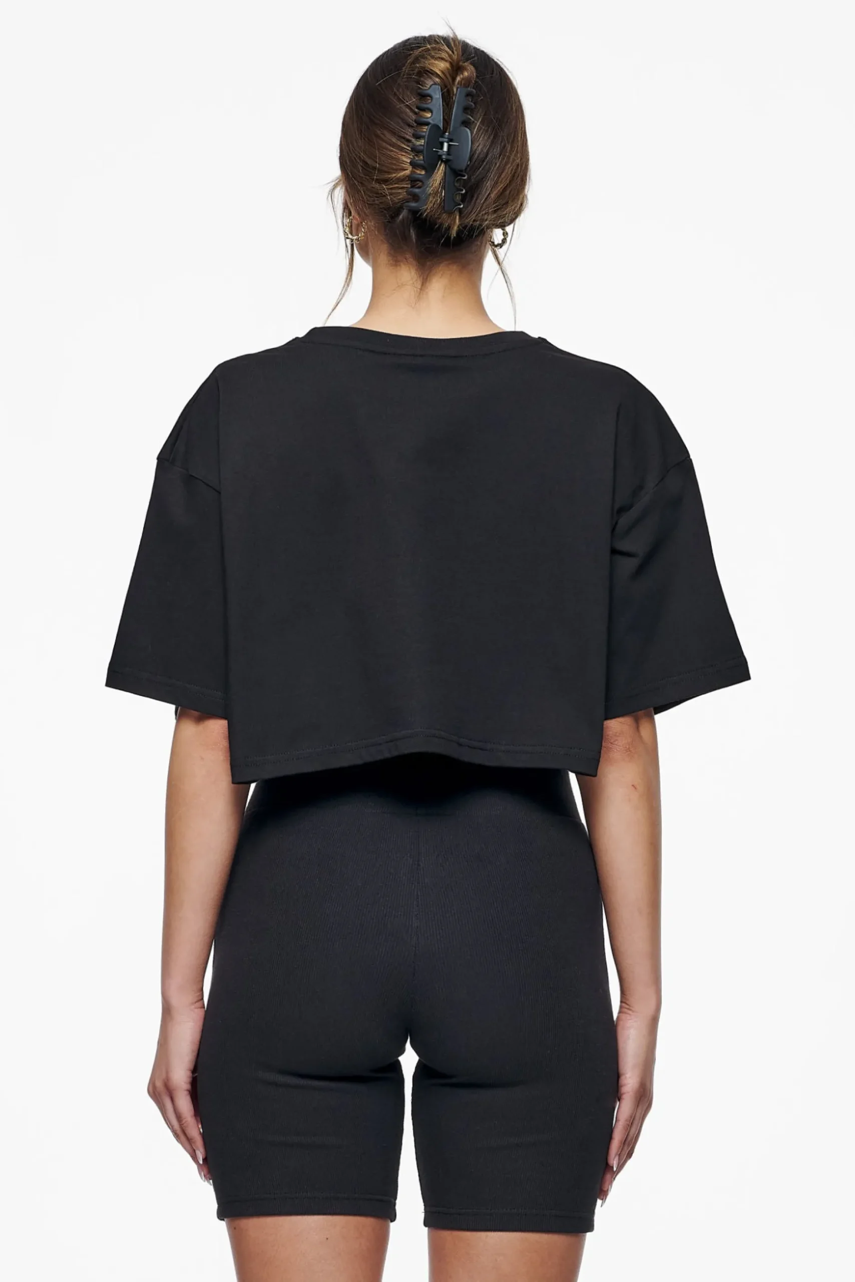 Pegador Tees|Layla Oversized Cropped Tee Black Gum
