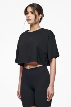 Pegador Tees|Layla Oversized Cropped Tee Black Gum