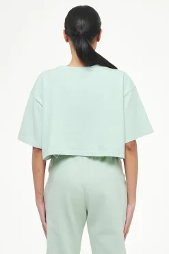 Pegador Tees|Layla Oversized Cropped Tee Vintage Washed Milky Green Gum