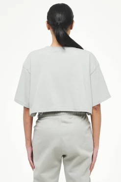 Pegador Tees|Layla Oversized Cropped Tee Vintage Washed Quiet Gray Gum