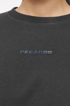 Pegador Tees|Layla Oversized Cropped Tee Vintage Washed Iron Grey Gum