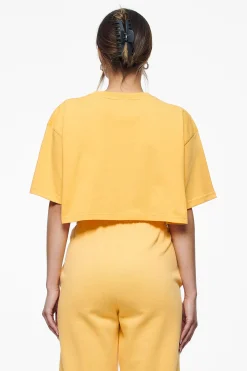 Pegador Tees|Layla Oversized Cropped Tee Vintage Washed Golden Sun Gum