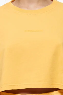 Pegador Tees|Layla Oversized Cropped Tee Vintage Washed Golden Sun Gum