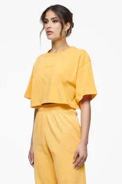 Pegador Tees|Layla Oversized Cropped Tee Vintage Washed Golden Sun Gum