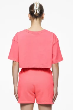 Pegador Tees|Layla Oversized Cropped Tee Vintage Washed Strawberry Gum