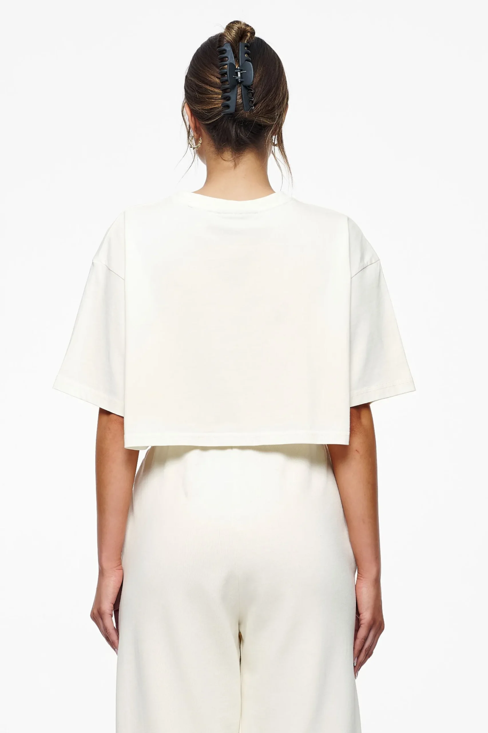 Pegador Tees|Layla Oversized Cropped Tee Vintage Washed Unbleached Gum
