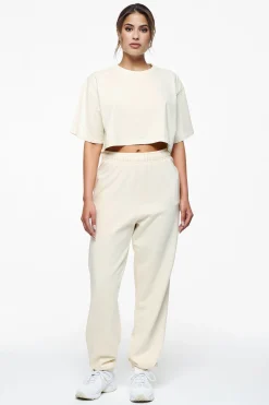 Pegador Tees|Layla Oversized Cropped Tee Vintage Washed Unbleached Gum