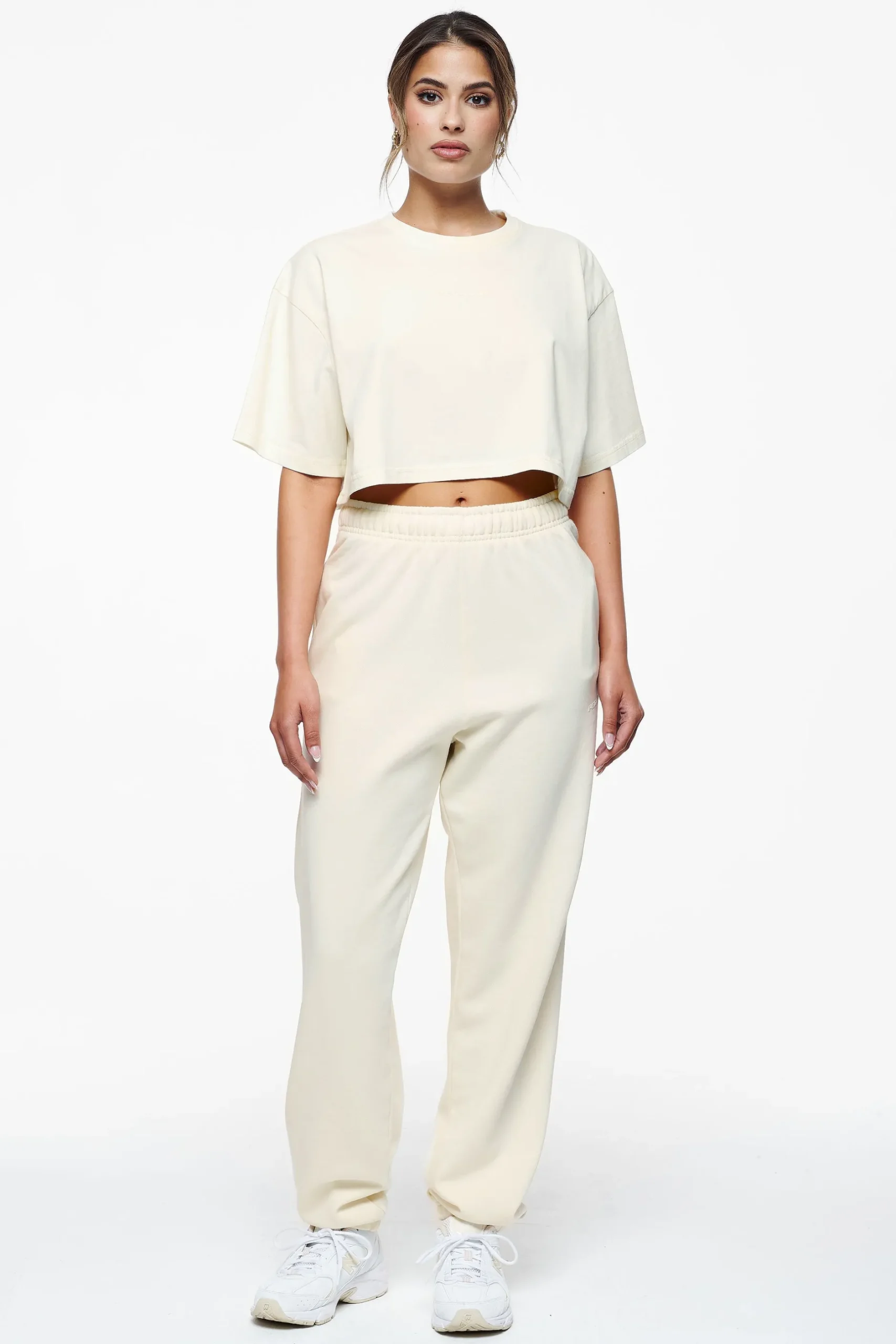 Pegador Tees|Layla Oversized Cropped Tee Vintage Washed Unbleached Gum