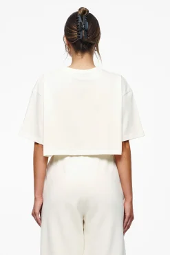 Pegador Tees|Layla Oversized Cropped Tee Vintage Washed Unbleached Gum