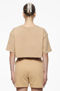 Pegador Tees|Layla Oversized Cropped Tee Vintage Washed Espresso Gum