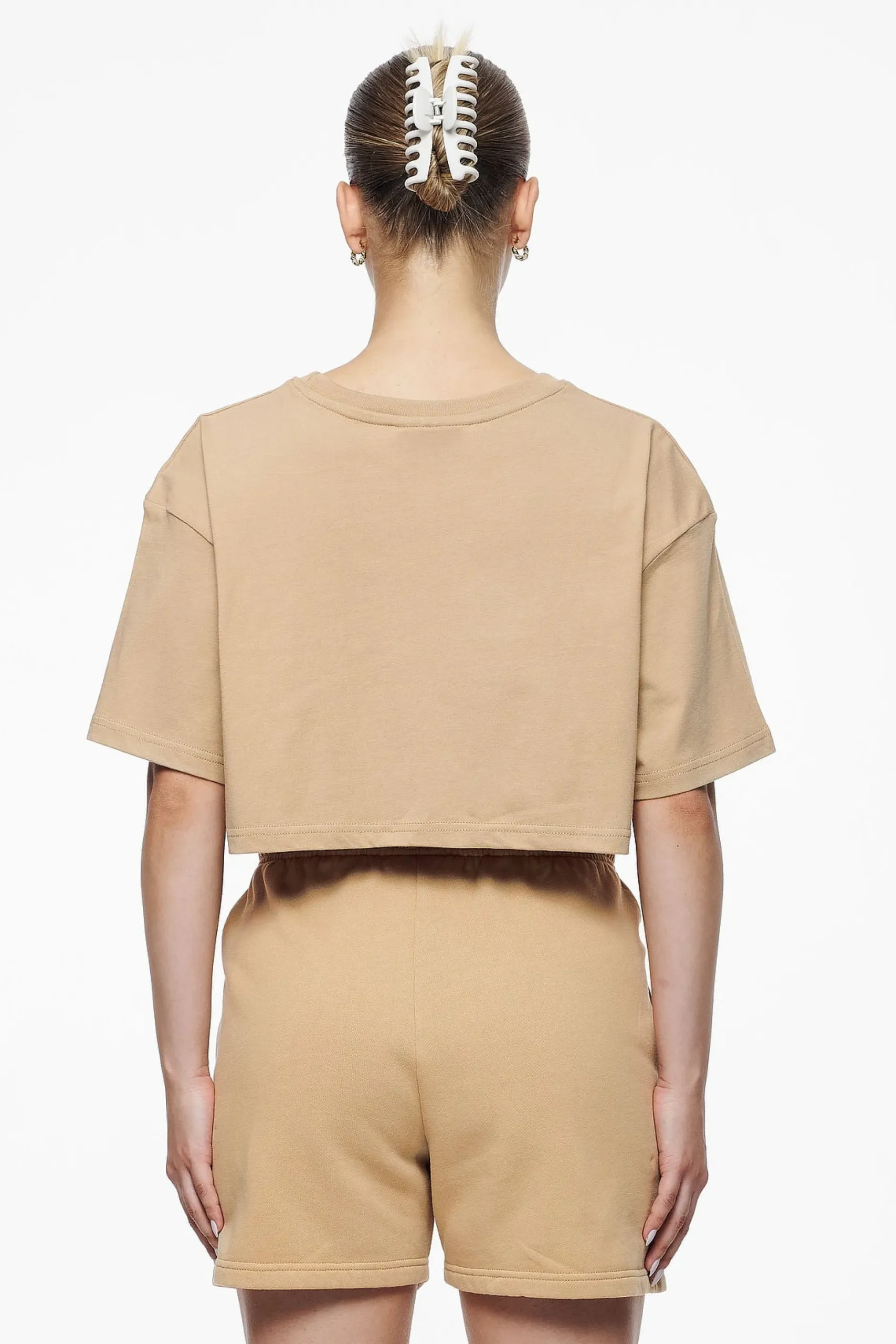 Pegador Tees|Layla Oversized Cropped Tee Vintage Washed Espresso Gum
