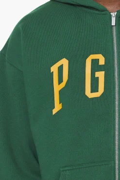 Pegador Hoodies|Zip Hoodies|Layton Oversized Sweat Jacket Vintage Washed British Green