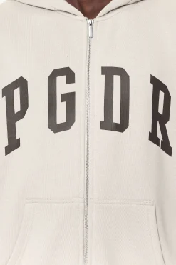 Pegador Hoodies|Zip Hoodies|Layton Oversized Sweat Jacket Washed Dust Cream