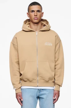 Pegador Zip Hoodies|Hoodies|Leander Oversized Sweat Jacket Vintage Washed Espresso