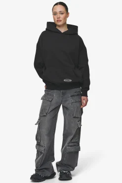 Pegador Jeans|Leli High Waist Cargo Jeans Washed Deep Grey