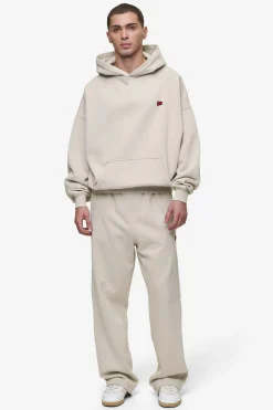 Pegador Hoodies|Leono Boxy Hoodie Washed Light Beige Virtual Pink Gum