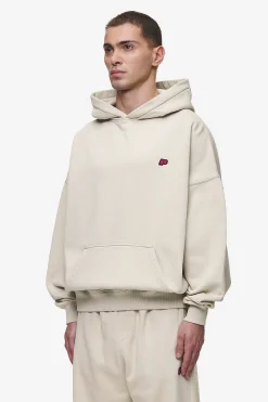Pegador Hoodies|Leono Boxy Hoodie Washed Light Beige Virtual Pink Gum