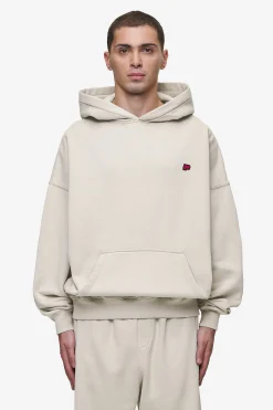 Pegador Hoodies|Leono Boxy Hoodie Washed Light Beige Virtual Pink Gum