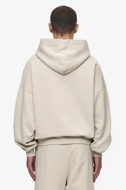 Pegador Hoodies|Leono Boxy Hoodie Washed Light Beige Virtual Pink Gum