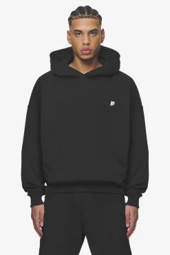 Pegador Hoodies|Leono Boxy Hoodie Baby Blue Washed black