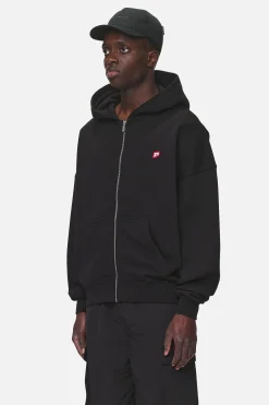 Pegador Hoodies|Zip Hoodies|Leono Boxy Sweat Jacket Washed Black