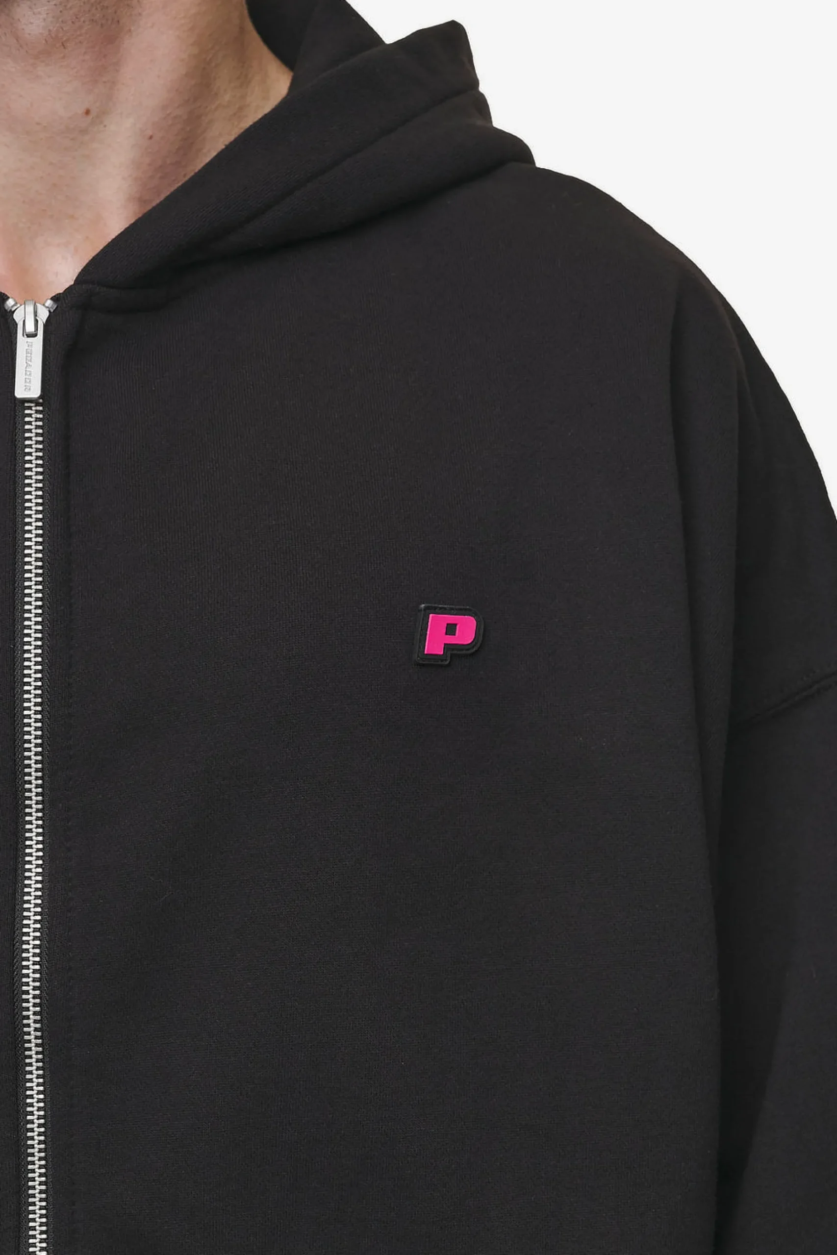 Pegador Hoodies|Zip Hoodies|Leono Boxy Sweat Jacket Washed Black Virtual Pink Gum