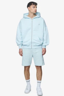 Pegador Hoodies|Zip Hoodies|Leono Boxy Sweat Jacket Baby Blue Washed baby blue