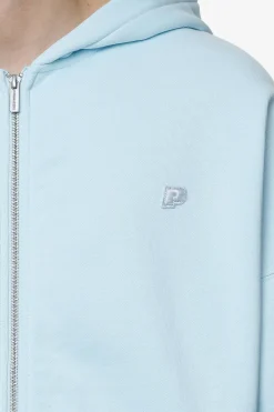 Pegador Hoodies|Zip Hoodies|Leono Boxy Sweat Jacket Baby Blue Washed baby blue
