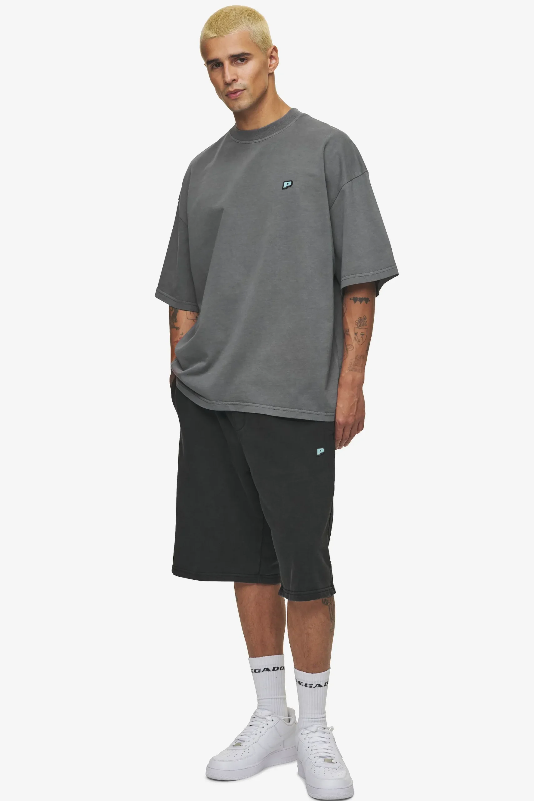 Pegador Tees|Leono Boxy Tee Sky Blue Gum Vintage grey