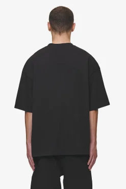 Pegador Tees|Leono Boxy Tee Washed Black Virtual Pink Gum