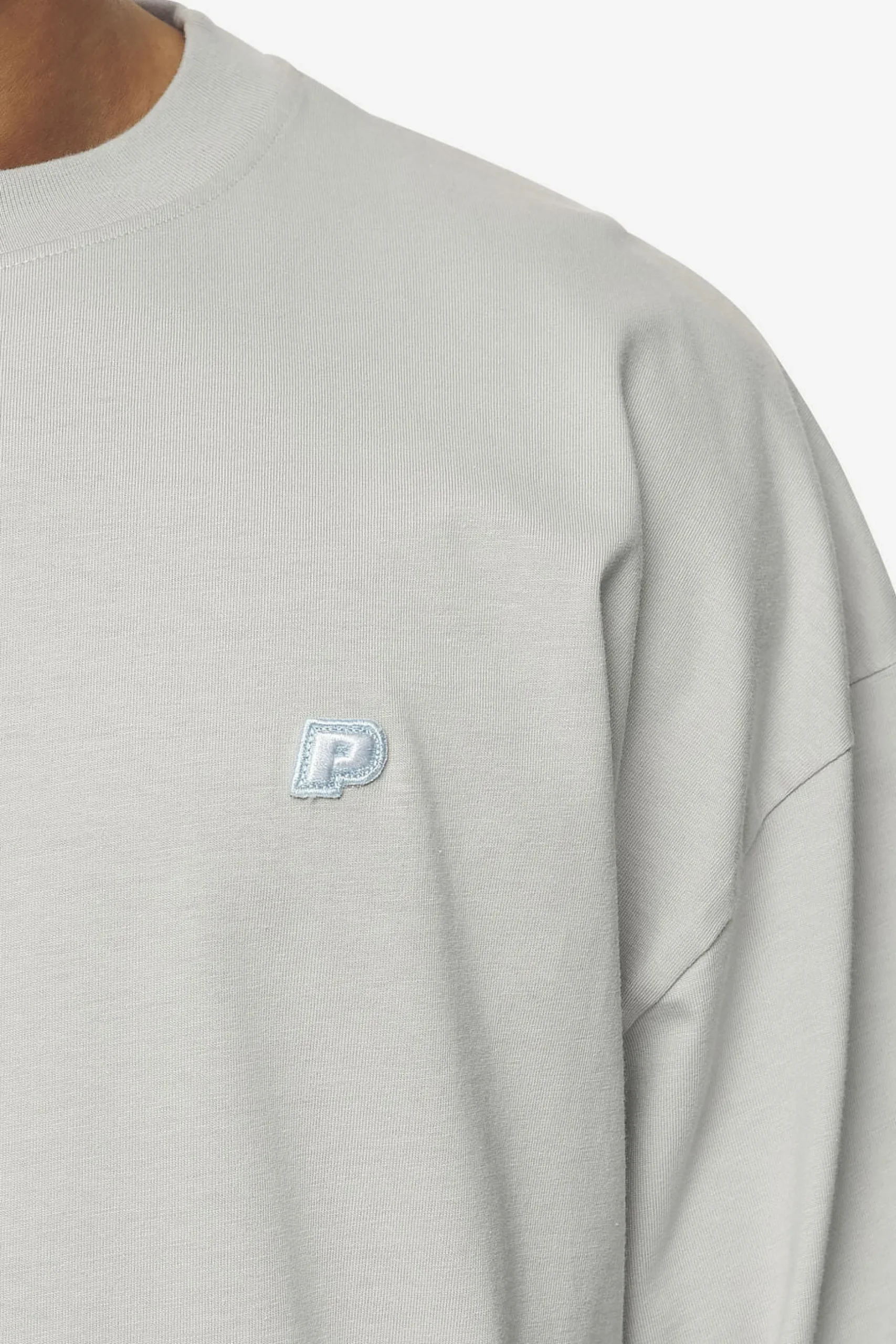 Pegador Tees|Leono Boxy Tee Baby Blue Washed pearl grey