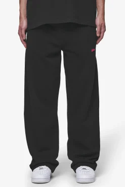 Pegador Pants & Joggers|Leono Loose Sweat Pants Washed Black Virtual Pink Gum