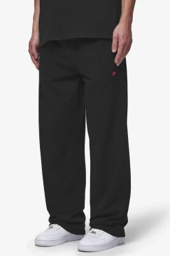 Pegador Pants & Joggers|Leono Loose Sweat Pants Washed Black Virtual Pink Gum