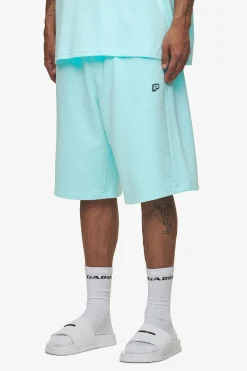 Pegador Shorts|Leono Overknee Heavy Sweat Shorts Gum Washed sky blue