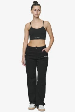Pegador Pants|Lia Wide Cargo Pants Black