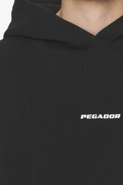 Pegador Hoodies|Logo Boxy Hoodie White Gum Washed black