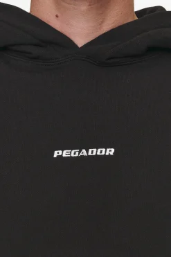 Pegador Hoodies|Logo Boxy Hoodie Washed Black