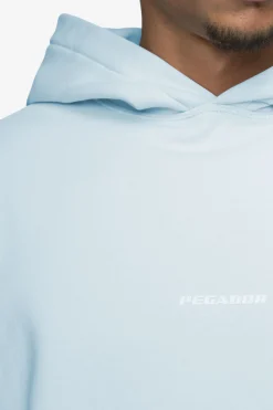 Pegador Hoodies|Logo Boxy Hoodie White Gum Washed baby blue
