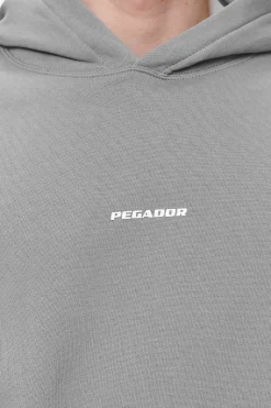 Pegador Hoodies|Logo Boxy Hoodie White Gum Washed cool grey