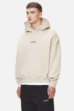 Pegador Hoodies|Logo Boxy Hoodie Black Gum Washed desert sand