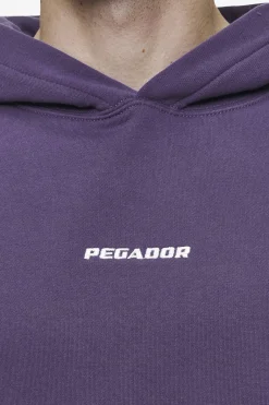 Pegador Hoodies|Logo Boxy Hoodie Washed Deep Purple