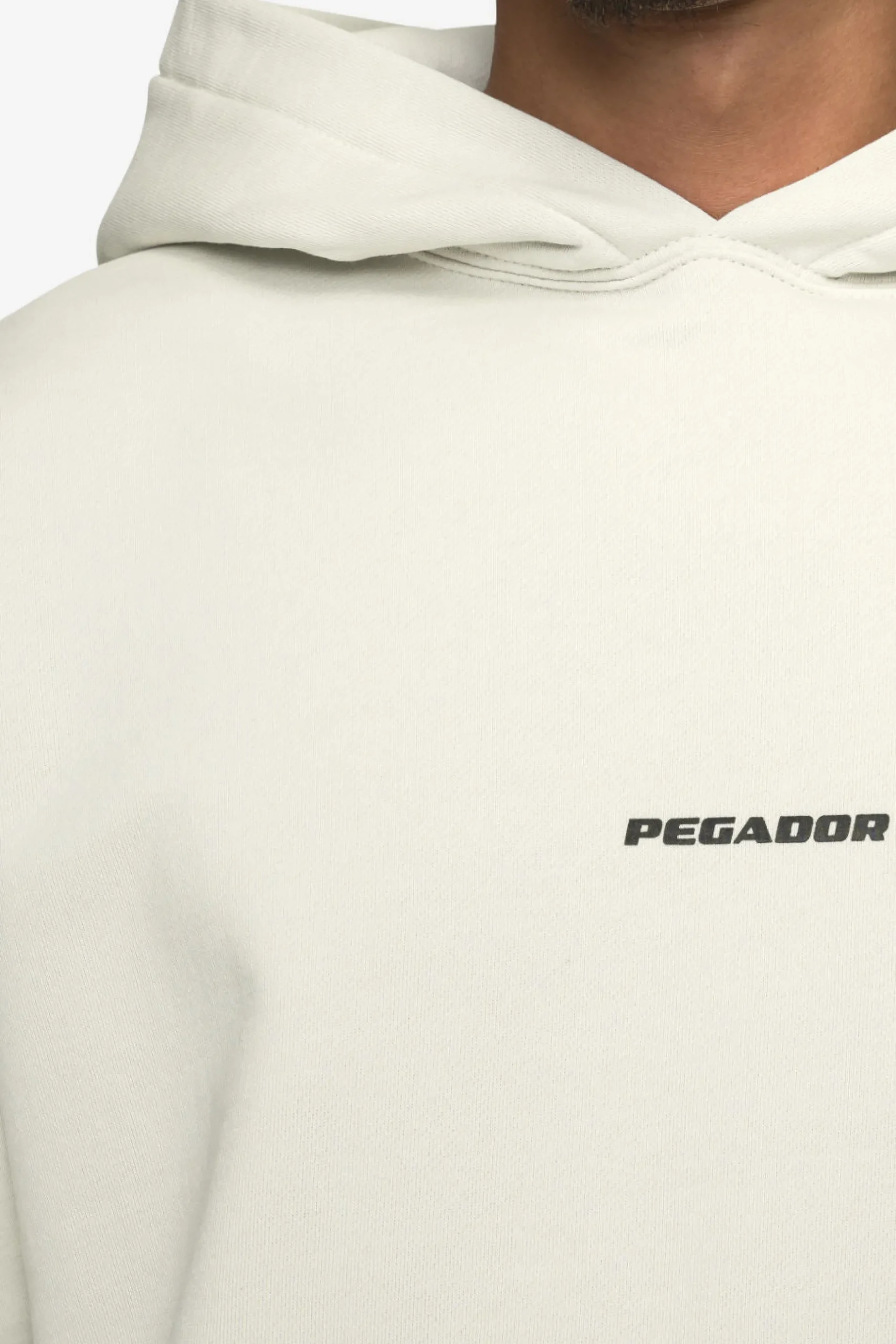 Pegador Hoodies|Logo Boxy Hoodie Black Gum Washed salty cream