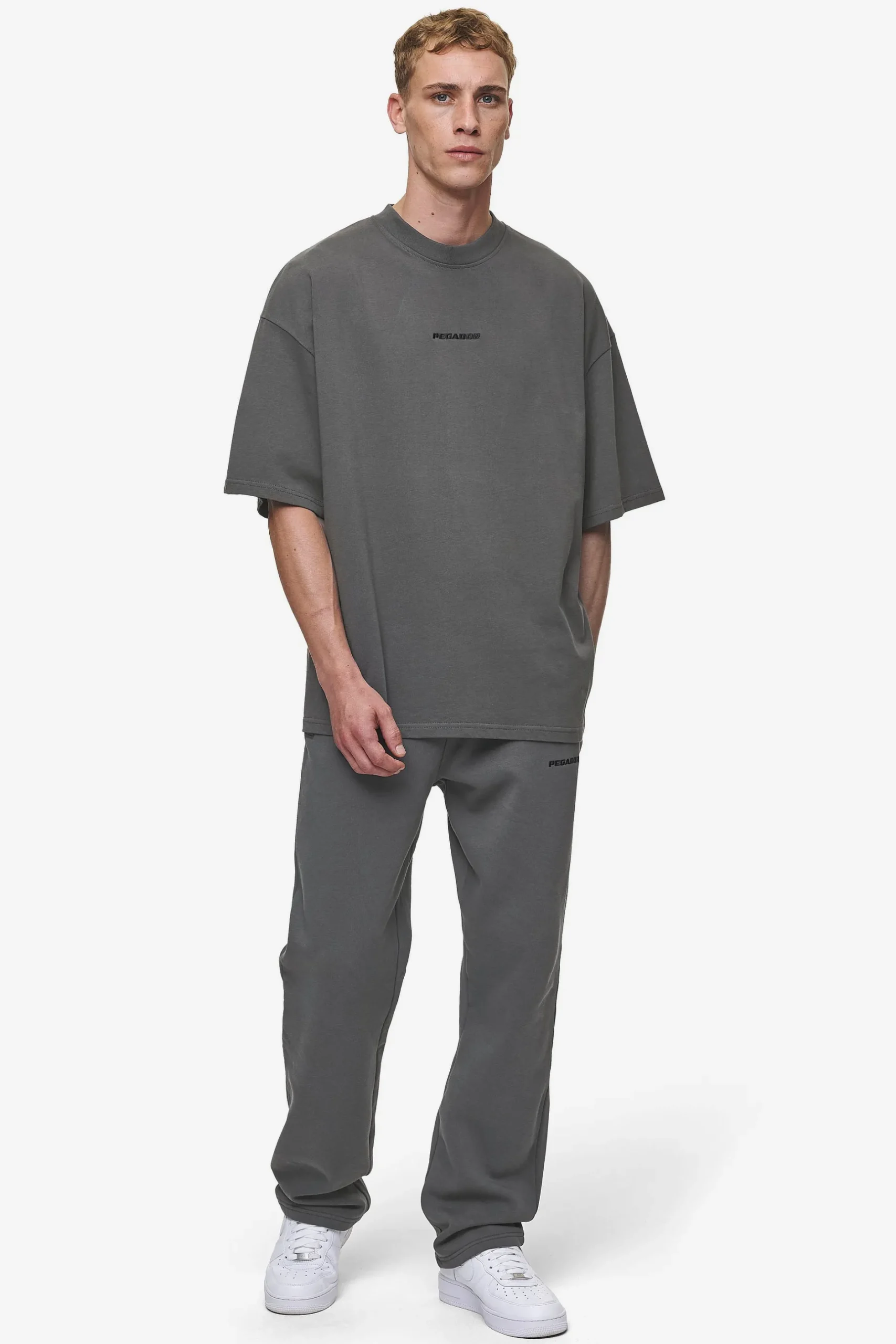 Pegador Tees|Logo Boxy Tee Washed Anthracite